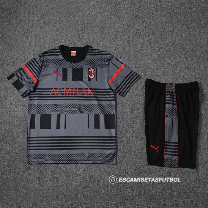 Chandal del AC Milan Manga Corta 22-23 Gris - Pantalon Corto